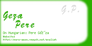 geza pere business card